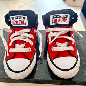 Converse Mid Rise Kids Red and Black Sneakers